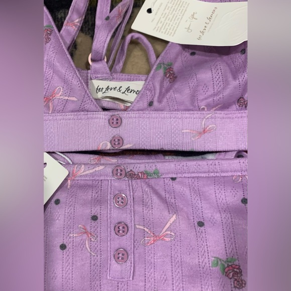 NWT For Love and Lemons Size XL Lavender Floral Bra & Set - Picture 11 of 12